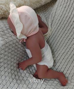 3kg Full Body Silicone Reborn Baby Dolls Size 45cm Newborn Dolls Brown Skin#GIRL
