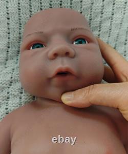 3kg Full Body Silicone Reborn Baby Dolls Size 45cm Newborn Dolls Brown Skin#GIRL