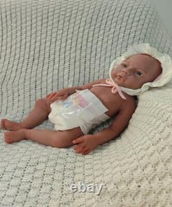 3kg Full Body Silicone Reborn Baby Dolls Size 45cm Newborn Dolls Brown Skin#GIRL
