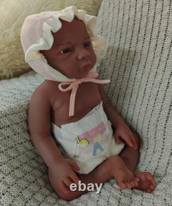 3kg Full Body Silicone Reborn Baby Dolls Size 45cm Newborn Dolls Brown Skin#GIRL