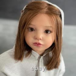 40'' Huge Reborn Doll Painted Kit Toddler Girl Rooted Hair Cloth Body Parts Gift