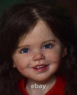 40'' Smile Face Toddler Girl Reborn Doll Unassembled Kits Hand-Rooted Curly Hair