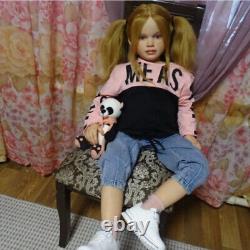 40in Unassembled Painted Reborn Doll Kit Toddler Girl Hand-Rooted Hair Art Gifts
