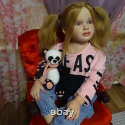 40in Unassembled Painted Reborn Doll Kit Toddler Girl Hand-Rooted Hair Art Gifts