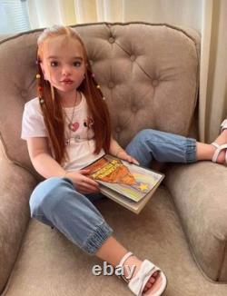 40in Unfinished Reborn Doll Kits Realistic Toddler Aloenka Rooted Hair Toy Gifts