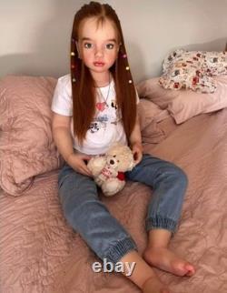 40in Unfinished Reborn Doll Kits Realistic Toddler Aloenka Rooted Hair Toy Gifts