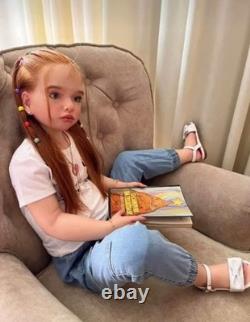 40in Unfinished Reborn Doll Kits Realistic Toddler Aloenka Rooted Hair Toy Gifts