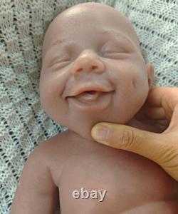 45cm Brown Skin 6.82lbs Full Body Silicone Newborn Baby Reborn Baby Dolls #Girl