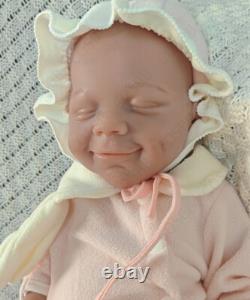 45cm Brown Skin 6.82lbs Full Body Silicone Newborn Baby Reborn Baby Dolls #Girl