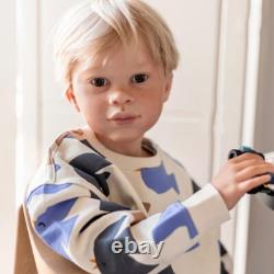46 Unassembled Reborn Doll Kits Painted Toddler Boy Short Hair Cloth Body Gift