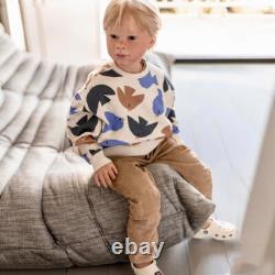 46 Unassembled Reborn Doll Kits Painted Toddler Boy Short Hair Cloth Body Gift