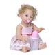 47cm Reborn Doll Blonde Curly Hair Blue Eyes Newborn Toddler Full Silicone Vinyl