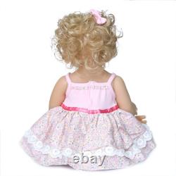 47cm Reborn Doll Blonde Curly Hair Blue Eyes Newborn Toddler Full Silicone Vinyl