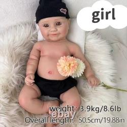 50.5cm Lifelike full silicone reborn baby doll girl doll toys gift handmade wash