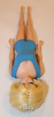60s Vintage AMERICAN GIRL BARBIE Head Straight Leg Body IN THE SWIM SUIT Blonde