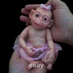 7 Full Body Silicone Preemie Monkey Baby Lifelike Mini Reborn Anti-Stress Toy