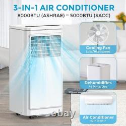+8000 BTU Portable Air Conditioners, 3-in-1 Portable AC Unit for Rooms up to 350