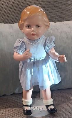 AMBERG 1928 Antique Composition Baby Doll Light Complexion Blonde Hair 14 inch