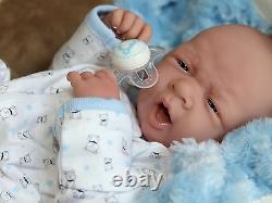 AWW! BABY BOY DOGGIES! Preemie Life Like Reborn Pacifier Doll + Extras