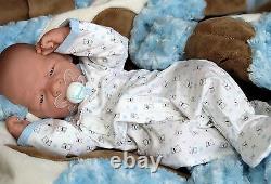 AWW! BABY BOY DOGGIES! Preemie Life Like Reborn Pacifier Doll + Extras