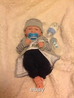 AWW! BABY BOY! SO CUTE 14 Preemie Life Like Reborn Pacifier Doll + Extras