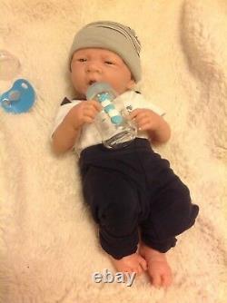 AWW! BABY BOY! SO CUTE 14 Preemie Life Like Reborn Pacifier Doll + Extras