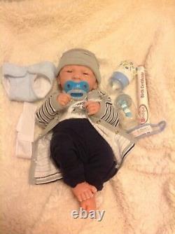 AWW! BABY BOY! SO CUTE 14 Preemie Life Like Reborn Pacifier Doll + Extras