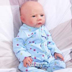 Adorable 18.5 Full Silicone Reborn Baby Boy Doll Real Touch Drink-Wet Lifelike