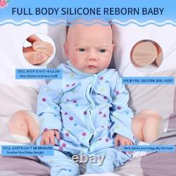Adorable 18.5 Full Silicone Reborn Baby Boy Doll Real Touch Drink-Wet Lifelike