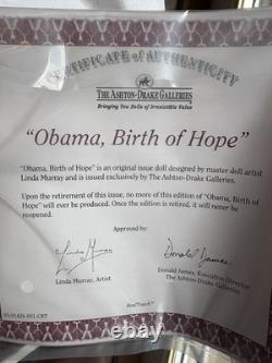 Ahston Drake Obama Doll Birth Of Hope New Doll Rare Linda Murray 18 MINT IN BOX