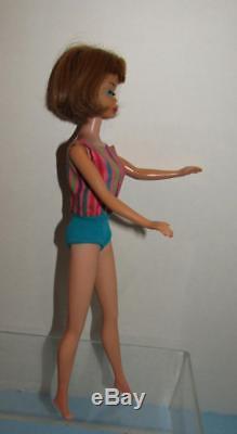 All Original 1960's Stunning Brun. Long Hair Red Lipped American Girl In Swimsuit