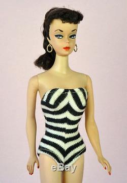 All Original #1 Brunette Ponytail Vintage Barbie No Retouches Factory Braid