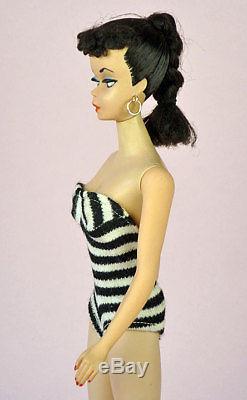 All Original #1 Brunette Ponytail Vintage Barbie No Retouches Factory Braid