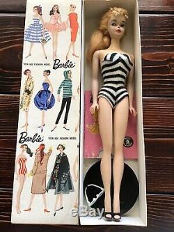 All Original Vintage Blonde #3 Ponytail Barbie Box Stand Base No Retouches