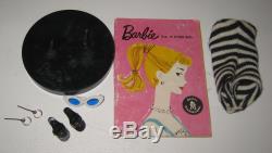Amazing 1959 Mattel #1 Barbie Blonde Ponytail with TM Box #1 Stand & More #BD85