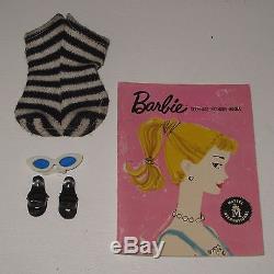 Amazing 1959 Mattel #1 Barbie Blonde Ponytail with TM Box Stand & More BS55