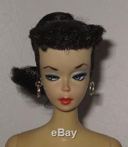 Amazing 1959 Mattel #2 Barbie Brunette Ponytail with TM Box Stand & More #BZ75