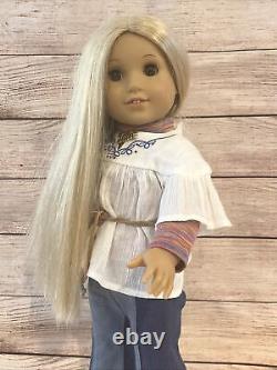 American Girl Doll 18 Julie Long Blonde Hair 2013 With Meet Outfit & Necklace