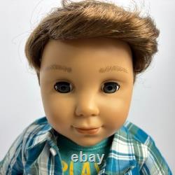 American Girl Doll Logan Everett With Clothes 2014 Shoes 18 Boy Brown Hair Blue