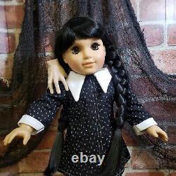 American Girl Doll OOAK Wednesday Addams With THING! Super Cute Replicas