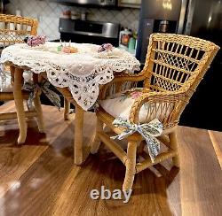 American Girl Doll Samantha Wicker Birthday Table & Chairs Set Pleasant Company