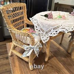 American Girl Doll Samantha Wicker Birthday Table & Chairs Set Pleasant Company