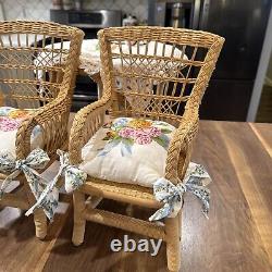 American Girl Doll Samantha Wicker Birthday Table & Chairs Set Pleasant Company