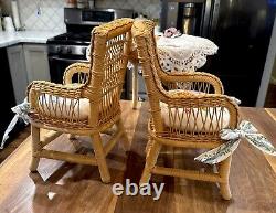 American Girl Doll Samantha Wicker Birthday Table & Chairs Set Pleasant Company