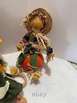 Annalee 12 Thanksgiving / Fall pilgrim turkey collectible doll Lot 6 Pc Vintage