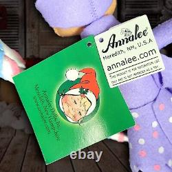 Annalee Christmas Doll Purple Candy Elf with Candy Cane Pastel 12 Inch RARE 2013