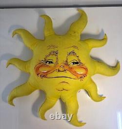 Annalee Dolls RARE LARGE Vintage SUN 24 inches Two Sides Painted Face Hanging