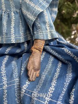 Antique 1850s-1880s A. W. Fr Kister 22.5 German China Doll Cloth Body MUST SEE