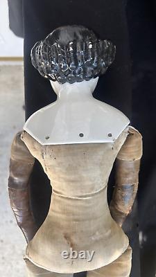 Antique 1850s-1880s A. W. Fr Kister 22.5 German China Doll Cloth Body MUST SEE