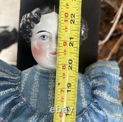 Antique 1850s-1880s A. W. Fr Kister 22.5 German China Doll Cloth Body MUST SEE